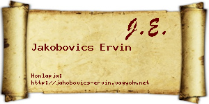 Jakobovics Ervin névjegykártya